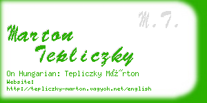 marton tepliczky business card